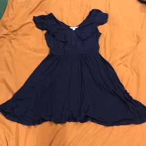 Charming Charlie navy blue cap sleeve women’s dress